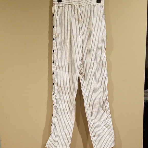 Tibi Side Snap Pinstripe Pants - Picture 8 of 8